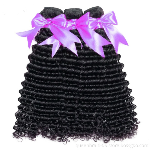 Brazilian Deep Wave Human Hair Bundles 100% Unprocessed Virgin Brazilian Human Hair Weave Extensions